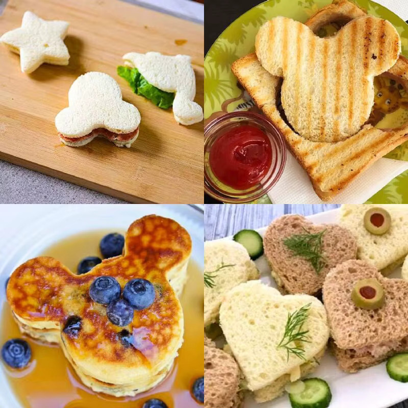 28-teiliges Sandwich-Schneider Set für Kinder mit Ausstechformen für Brot, Kekse, Obst und Gemüse in Pink und Multicolour - Bild 4