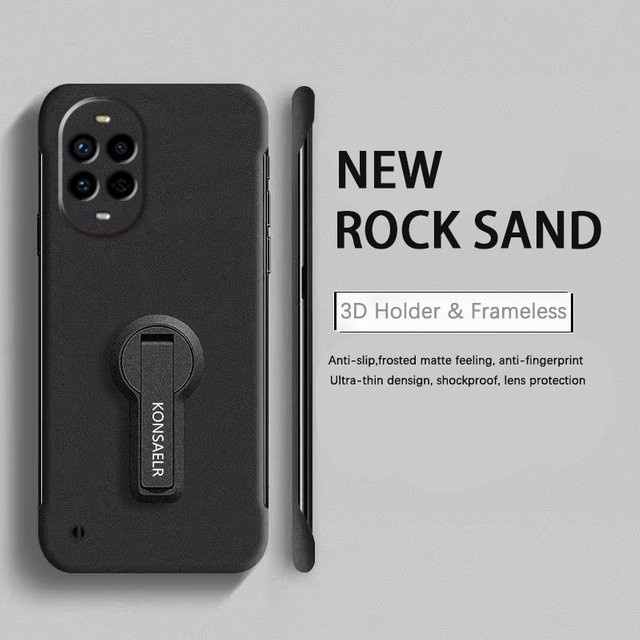 LYYDFUMAN Schutzhülle mit Rock Sand Matte Optik und integriertem Drehbarer Halter für HONOR X9C X9A Magic 7 Lite Pro in Schwarz und Grün - Bild 1