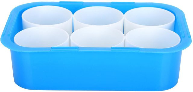 6 Stück Farbmischbecher aus Kunststoff in Weiß und Blau von Shoemst für Aquarellfarben - Bild 1