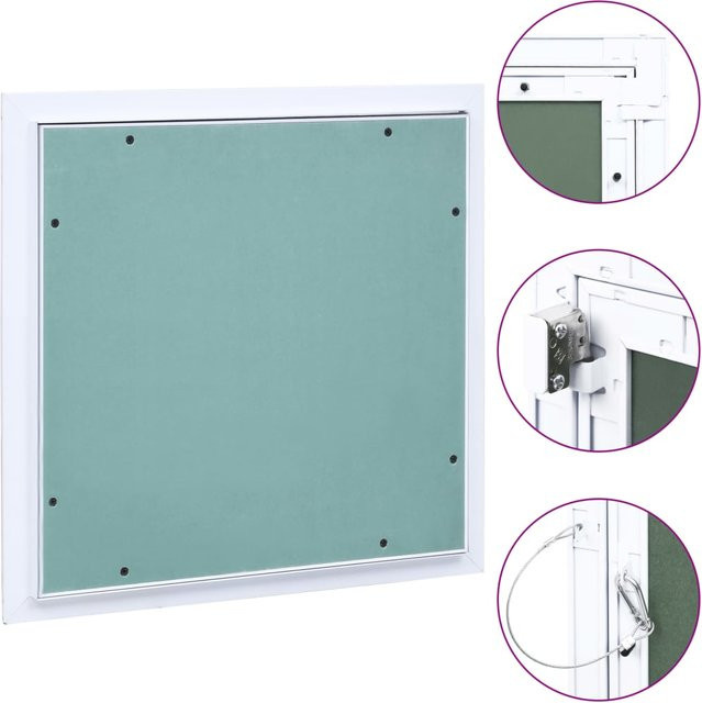Vidaxl Revisionsklappe mit Aluminiumrahmen und Gipskartonplatte in Weiß, B/H: 40 x 40 cm - Bild 1