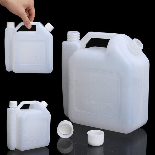 VIBRATITE Öltopf Mischflasche für 2-Takt Benzin und Kraftstoff, 1 l, Weiß - Bild 1