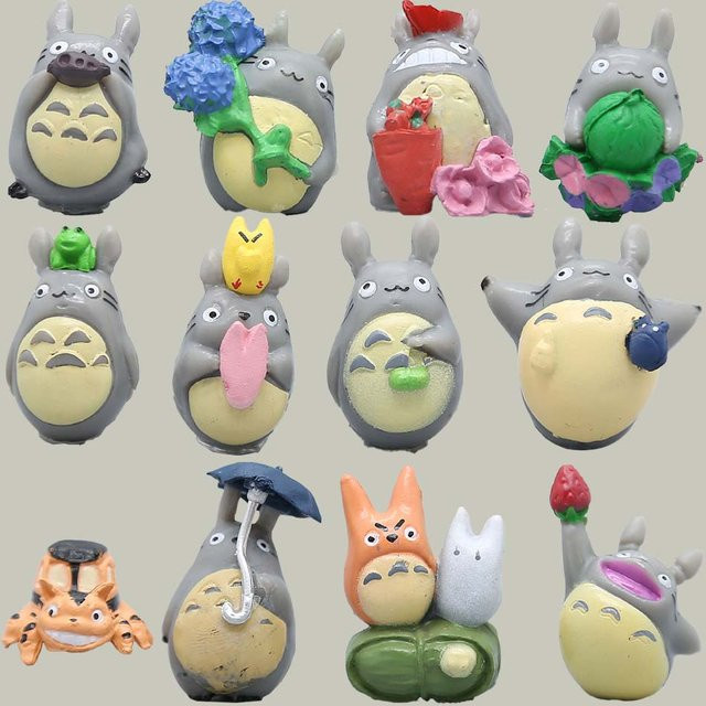 Bandai Totoro Figuren, 12-teiliges Set, Anime, Tiere, Bunt / Mehrfarbig - Bild 1