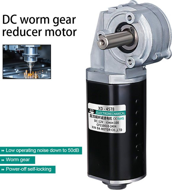 Tungfull 12V DC Schneckengetriebemotor mit hohem Drehmoment und Vorwärts- sowie Rückwärtslauf - Bild 1