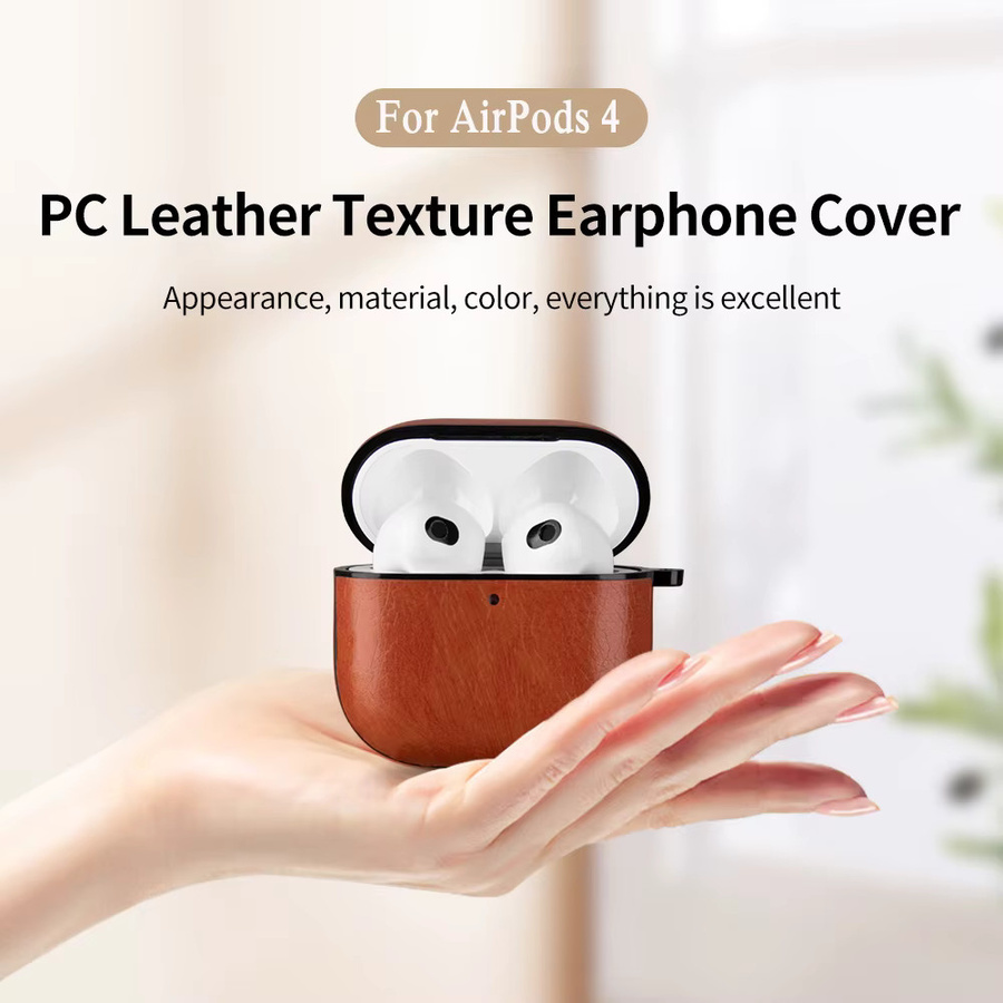 Retro PU Leder Schutzhülle für Apple AirPods 4 (2024 ANC) in Braun inklusive Reiniger-Stift - Bild 5