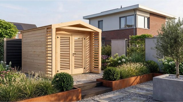 Weka Holz-Gartenhaus Killarney mit Satteldach in Natur Braun B: 313 cm, T: 261 cm, H: 241 cm - Bild 1