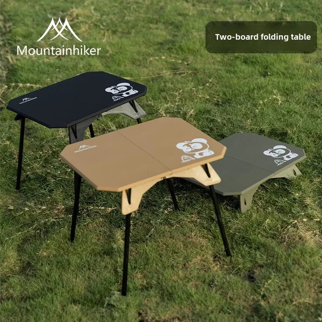 Mountainhiker Multifunktionaler klappbarer Campingtisch in Schwarz und Grün für Outdoor, Wandern und Angeln - Bild 1