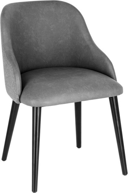 VEGA Polsterstuhl Almonda Mix in Anthrazit mit schwarzem Gestell aus Kunstleder und Stoff, B/T/H: 54 x 64 x 77,5 cm - Bild 1
