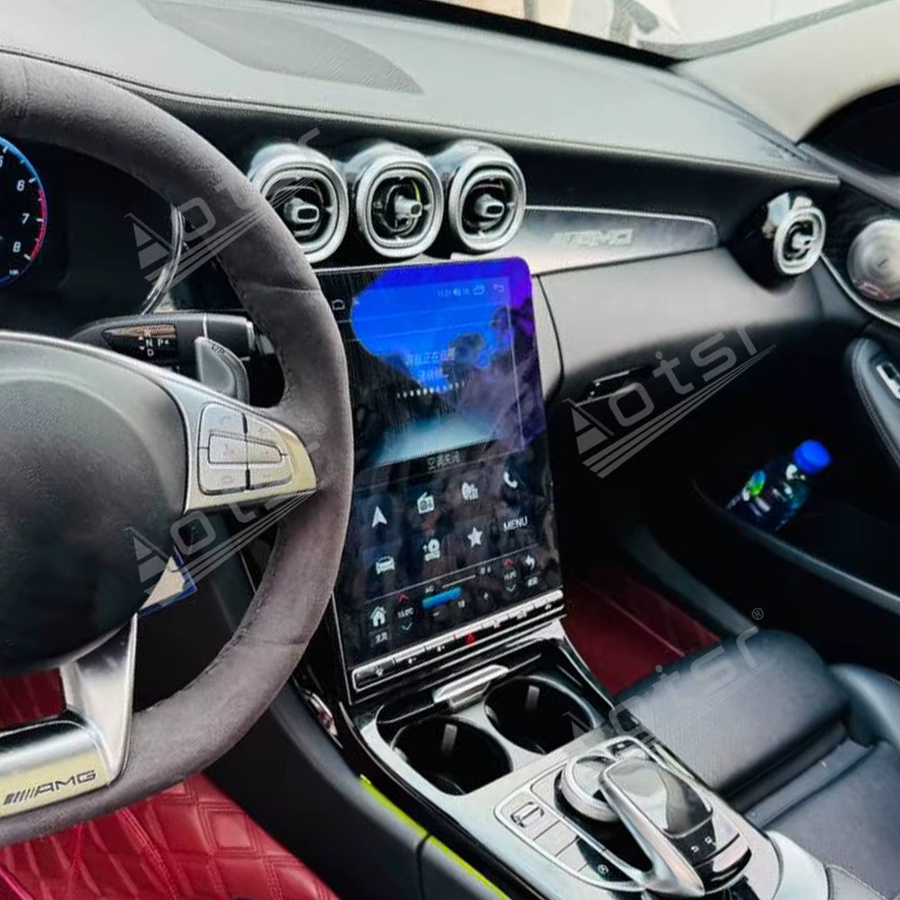 Aotsr Android 15 Auto Radio mit 12,1 Zoll vertikalem Bildschirm für Mercedes-Benz C GLC W205 NTG5.0/5,5/6,0 (2015-2022) mit Carplay LCD Instrument in Schwarz - Bild 2