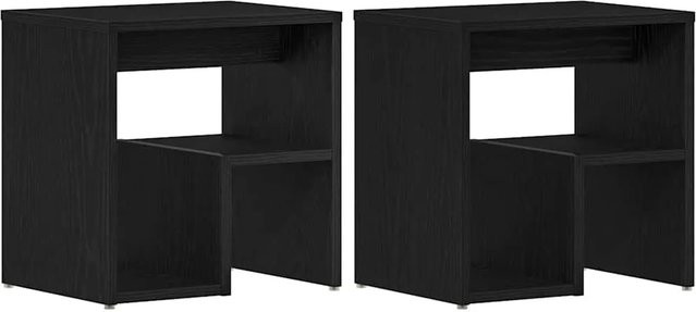 vidaXL Nachttisch Set aus Holzwerkstoff in Schwarzer Eiche, 2 Stück, B/T/H: 40 x 30 x 40 cm - Bild 1