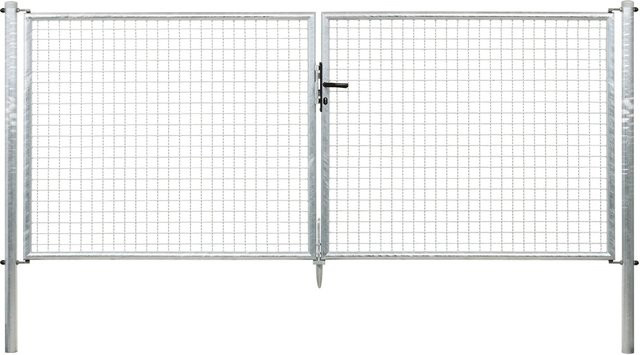 Doppeltor für Maschendraht- und Fix-Clip Pro-Zaun, feuerverzinkt, B: 125 cm, H: 300 cm - Bild 1