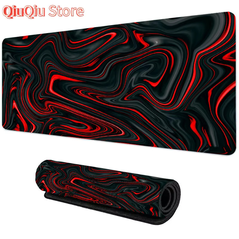 Potdemiel XXL-Mauspad Sakura Design in Rot mit rutschfester Gummibasis für Gaming und Tastaturen - Bild 2