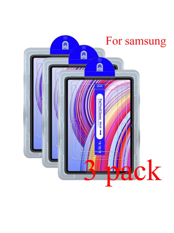 3er-Pack Samsung Galaxy Tab Displayschutzfolie aus gehärtetem Glas, transparent, Full Coverage mit One-Click-System für Tab S10 FE Plus, S6, S7, S8, S9 und S6 Lite - Bild 6