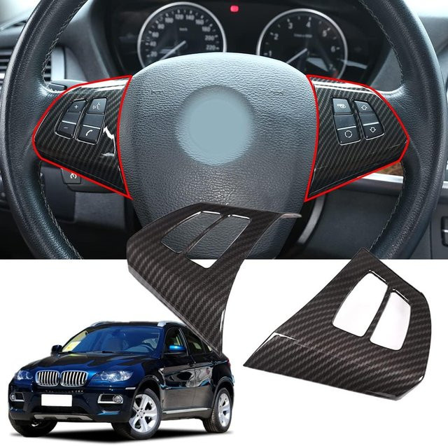 Owntycar Lenkradschalter Rahmen Dekoration Abdeckung aus ABS in Schwarz für BMW X5 E70 und X6 E71 (2009-2013) - Bild 1