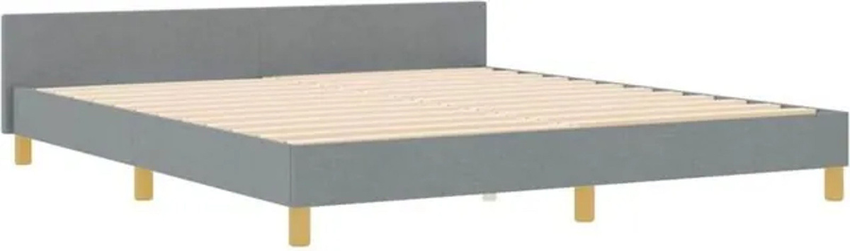 Modernes Polsterbett mit Kopfteil von vidaXL in Grau aus Stoff, B/T: 180 x 200 cm - Bild 1