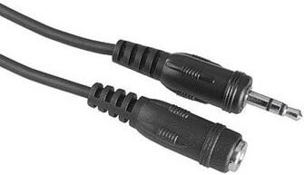 Hama Stereo Audio-Kabel mit 3,5-mm-Klinkenstecker und -buchse in Schwarz, Länge: 2,5 m - Bild 1