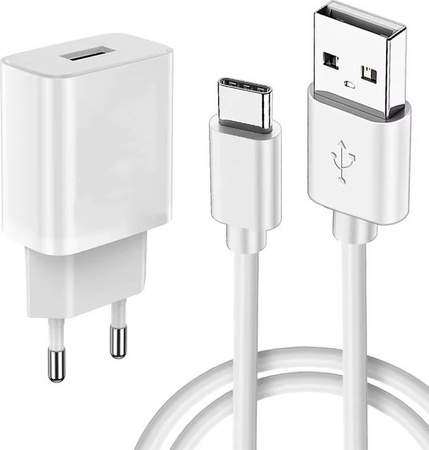 VIKEFON USB-C Schnellladeadapter mit 1m Datenkabel in Weiß für Samsung, Xiaomi und LG