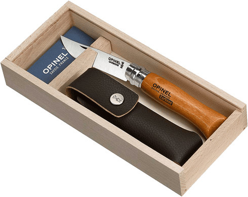 Opinel Taschenmesser aus Holz mit Carbonstahl-Klinge in Schwarz und Braun - Bild 1