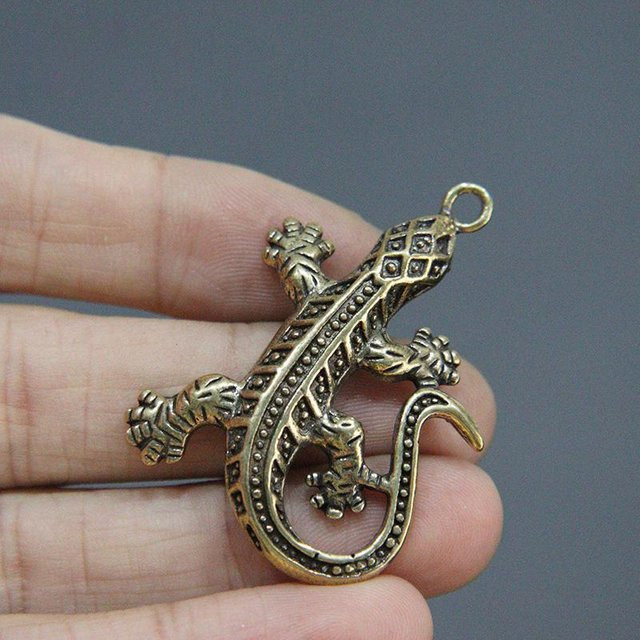 Binchi Outdoor Product Anhänger, Messing, Gecko-Figuren, Damen, Gold - Bild 1