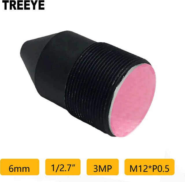 TREEYE USB-Kameraobjektiv mit 3,0 Megapixeln, 6 mm Lochobjektiv, 1/2,7 Zoll CCTV-Objektiv für HD-Sicherheits-IP-Kameras, M12-Objektiv mit eingebautem 650-nm-IR-Filter, Schwarz - Bild 1