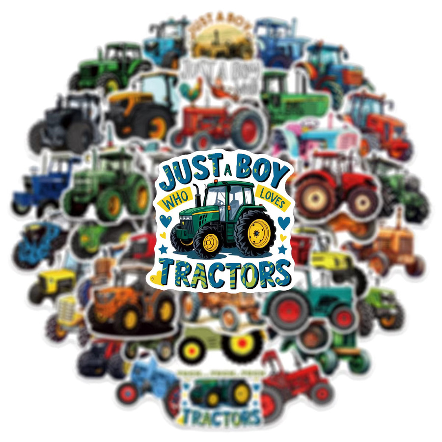 100 Stück Cartoon-Traktor Aufkleber in Bunt, wasserfeste DIY Sticker für Handyhüllen, Scrapbooks, Koffer und Laptops - Bild 3