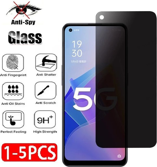 Anti-Spion Sichtschutz aus gehärtetem Glas für Oppo A7 A8 A11 A15 A35 A15S F15 A7X K1 K5 K7 Ax5S R17 Pro Reno - Bild 1