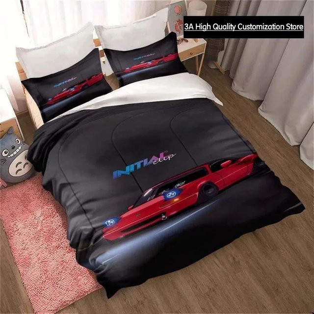Bettwäsche-Set Miata MX-5 NA Racing Cartoon JDM Design von Lodestar, Mehrfarbig, Material Mikrofaser Polyester, B/H: 135 x 200 cm - Bild 1