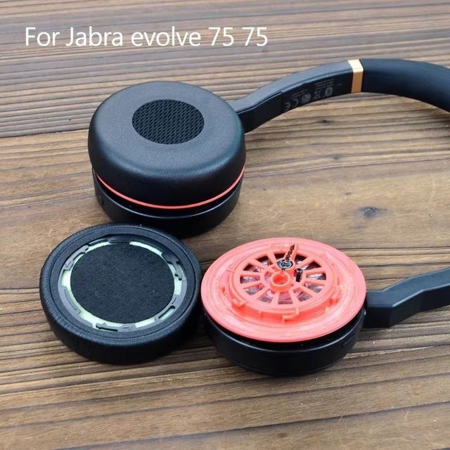 Jabra Evolve 75 75+ Ersatz-Ohrpolster aus weichem Protein-Leder mit Memory-Schaum in Schwarz - Bild 1