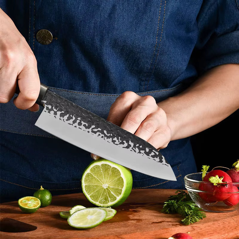 GuanQi Handgeschmiedetes Japanisches Fischfiletmesser aus Kohlenstoffstahl mit Holzgriff für Lachs und Sushi - Bild 5