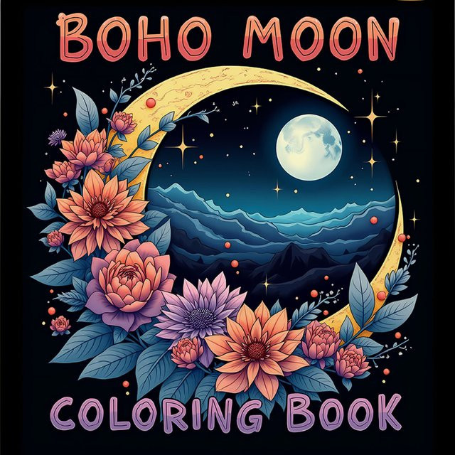 BOHO MOON Malbuch für Erwachsene und Teenager mit 30 Blatt dickem Papier in Multicolour - Bild 1