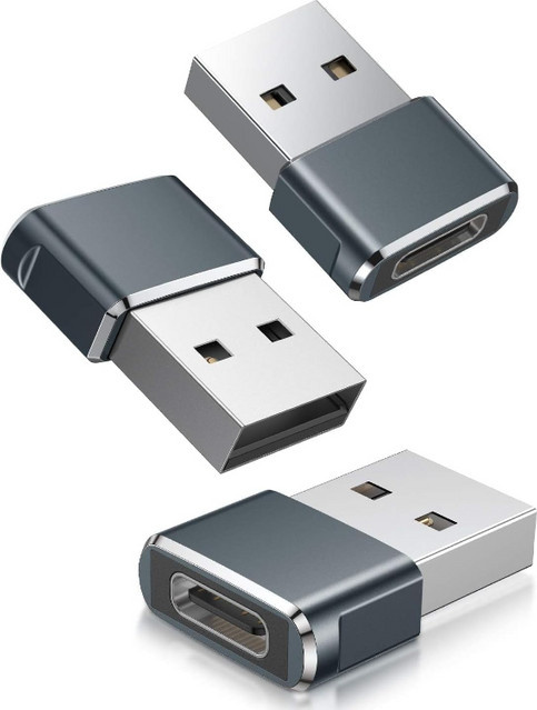 Apple USB-A auf USB-C Adapter 3er-Pack, OTG-Konverter in Grau für iPhone 16 16e 15 Pro Max und andere Geräte - Bild 1