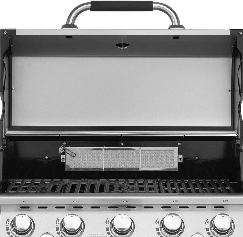 Justus Gasgrill Mars in Silber mit 5+2 Brennern, Seitenbrenner und Gusseisen-Rost - Bild 3