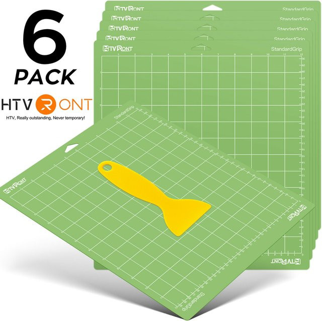 HTVRONT Schneidematten 6er-Pack in Grün, selbstklebend und rutschfest, passend für Cricut Maker 4 und Explore One/Air, B/T: 30,48 x 30,48 cm - Bild 1