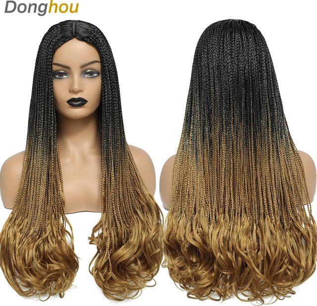 Donghou Box Braids Perücke, synthetisch, lockig, Damen - Bild 1