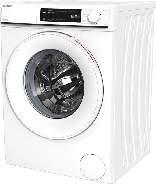 Sharp Stand-Waschmaschine Frontlader ES-NFW814CWA-DE in Weiß mit 8 kg Kapazität, 1400 U/min und Aquastop - Bild 1