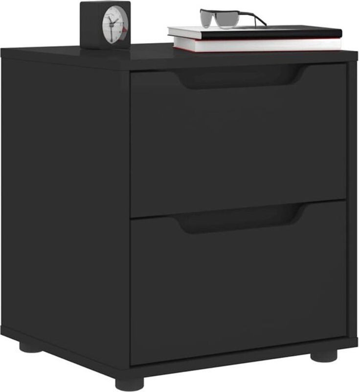 Moderner Nachttisch Visnes von vidaxl in Schwarz aus Holzwerkstoff, B/T/H: 40 x 40 x 50 cm - Bild 1