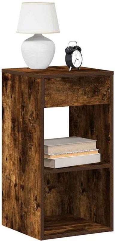 Set aus 2 Nachttischen mit Schublade von Vidaxl in Räuchereiche Braun im Industrial Design, B/T/H: 35 x 34 x 66,5 cm - Bild 1
