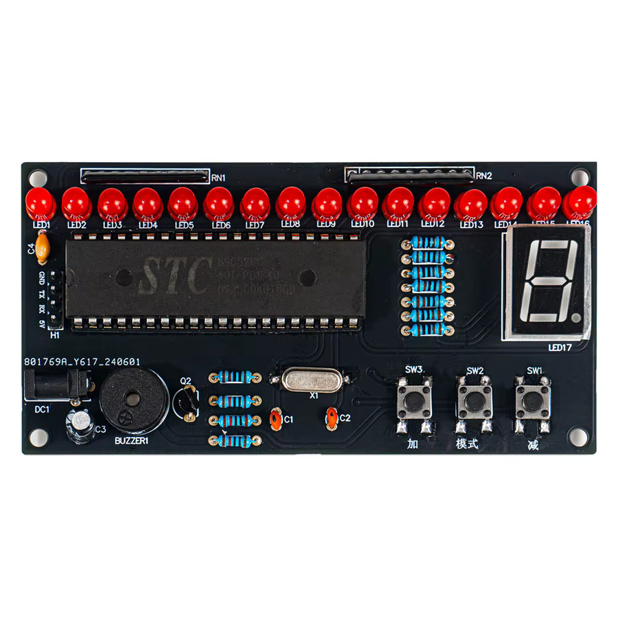 UICPAL DIY Elektronik-Bausatz mit STC89C52RC PCB, Einstellbare Geschwindigkeit und LED-Musik-Lauflicht, DC5V Löt-Übungsset - Bild 2