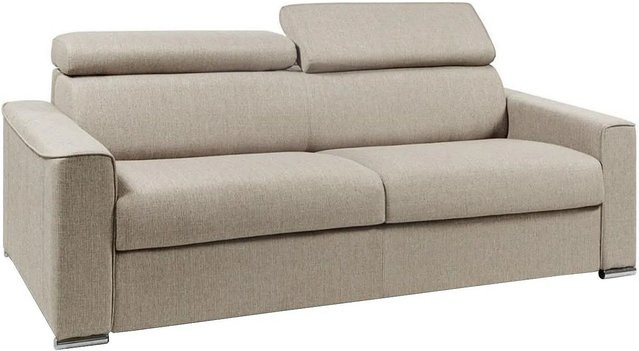 Vente-unique Schlafsofa Vizir in Beige mit Stoffbezug, Breite: 216 cm - Bild 1