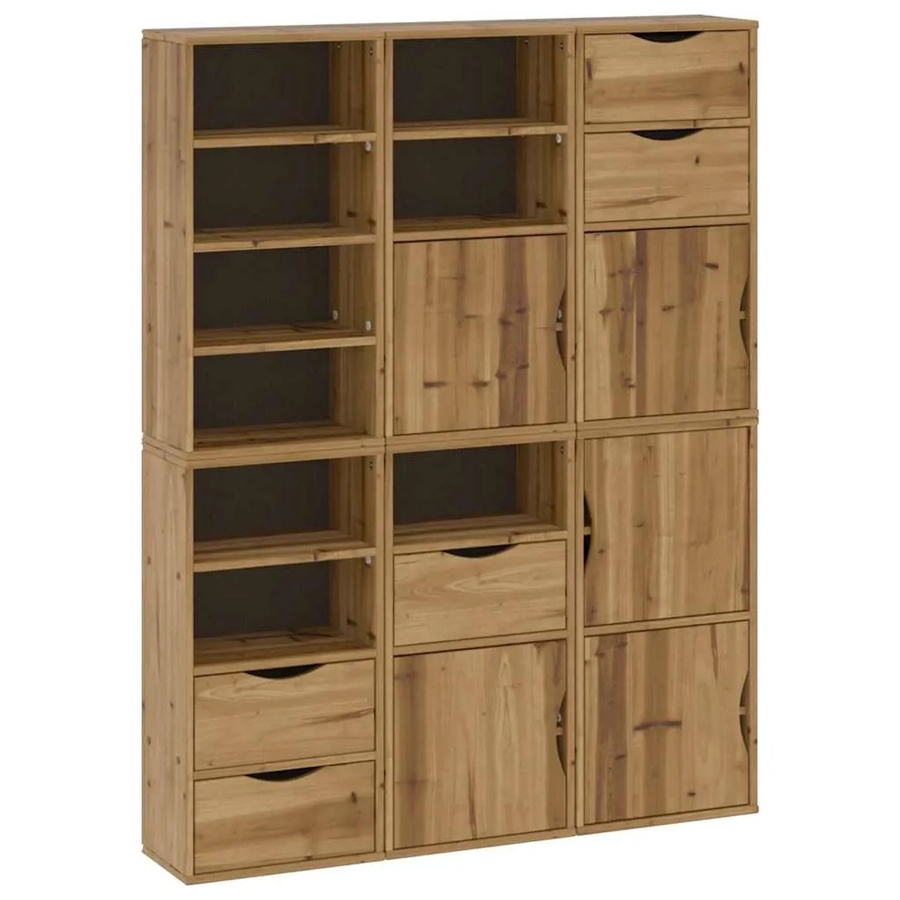 6er Set vidaXL ODDA Beistellschränke aus Massivholz Kiefer in Braun, B/T/H: 40 x 24 x 79 cm - Bild 2