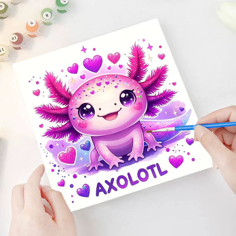 AZQSD Malen nach Zahlen, Axolotl, Drache, Leinwand - Bild 2
