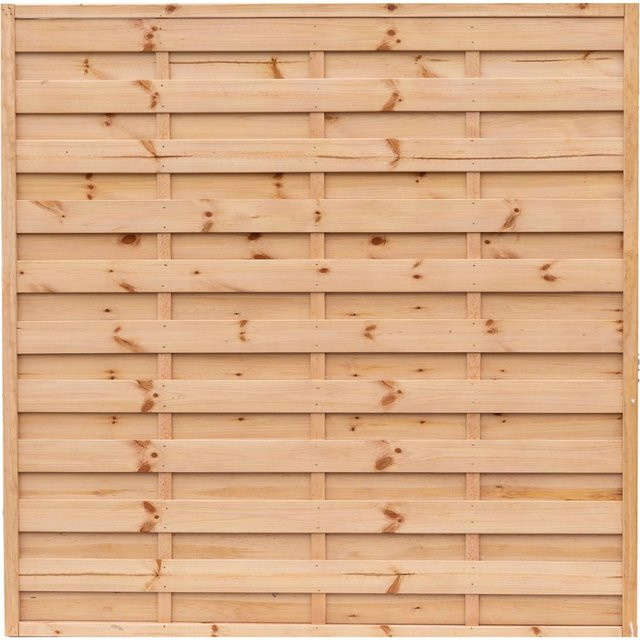 T & J Sichtschutzzaun Maxi Massiv in Lärche Optik, Farbe Braun, B/H: 180 x 180 cm - Bild 1