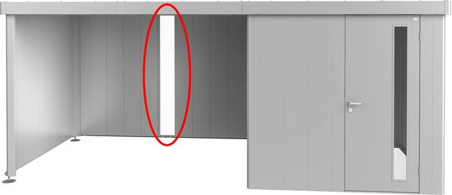 Biohort Lichtpaneel für Seitendach für Gerätehaus Neo in Silber-Metallic, B/T/H: 207 x 28 x 28 cm - Bild 1