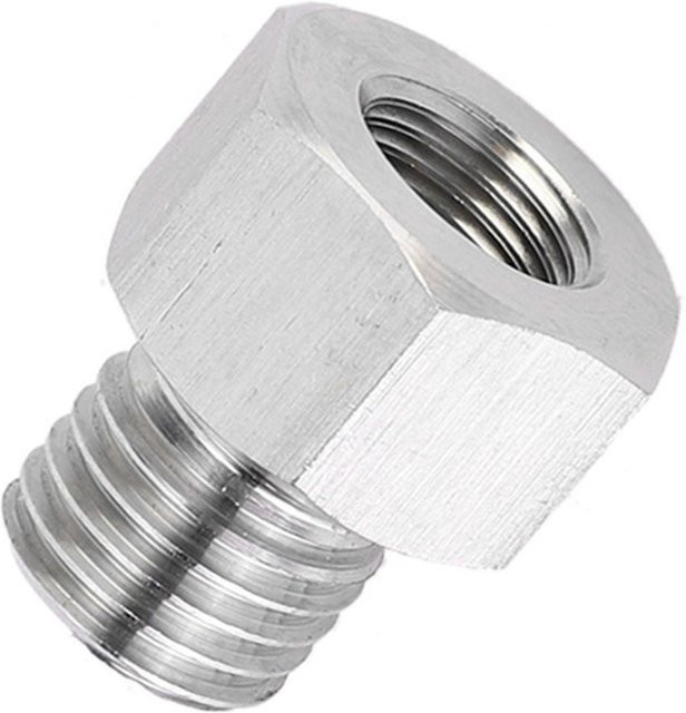 Anschraubadapter Shoemst NPT 1/8 Innengewinde auf Metrisch M12x1.5 Außengewinde aus Aluminium in Silber - Bild 1