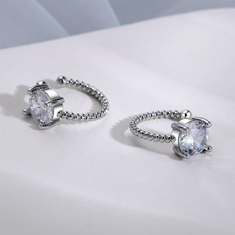 Ohr Manschette Clip Ohrringe, 925 Silber, Zirkonia, Damen - Bild 2