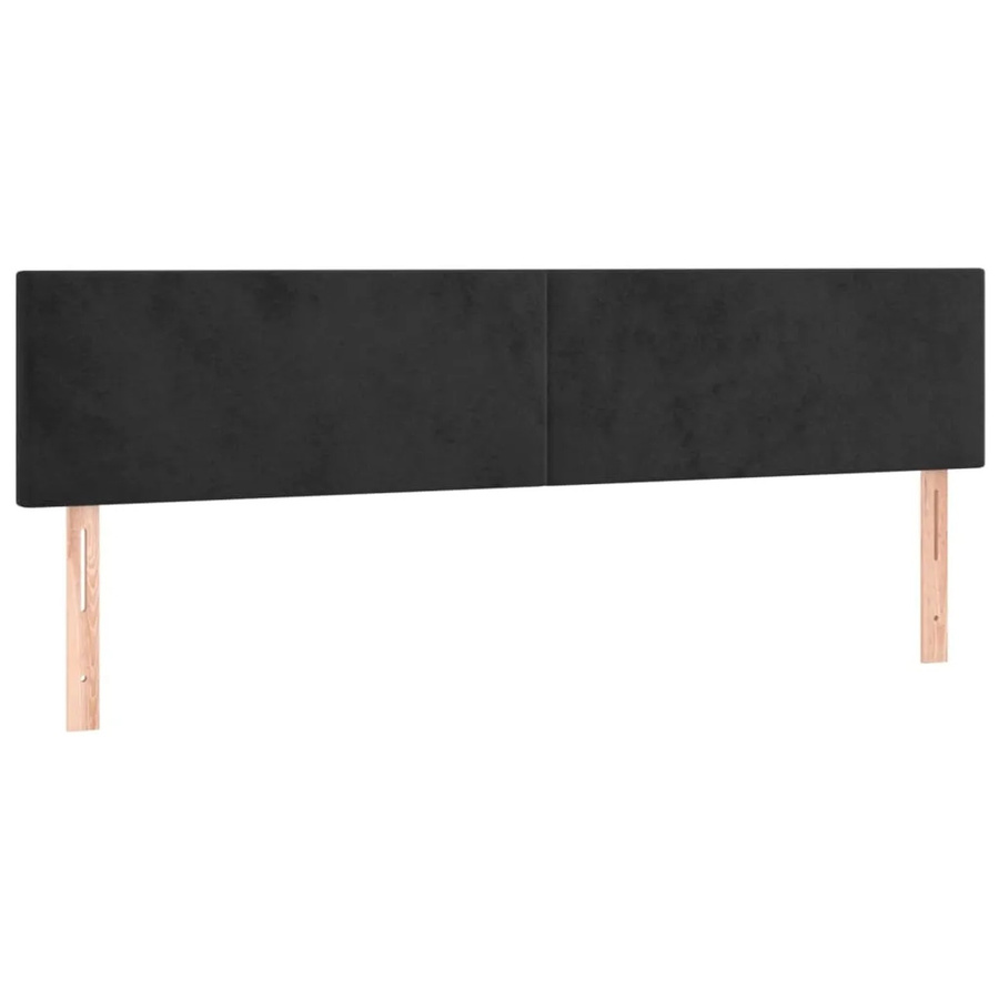 vidaXL LED Kopfteil in Schwarz aus Samt mit USB-Ladeport und integrierter Beleuchtung, B: 180 cm, T: 5 cm, H: 78-88 cm - Bild 2