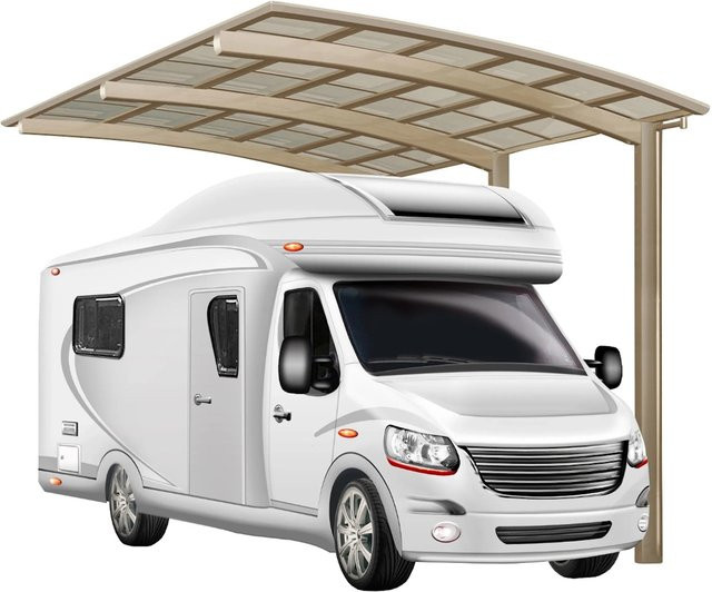 Ximax Einzelcarport Portoforte Caravan in Edelstahl-Look, B/T/H: 270,4 x 495,4 x 348 cm, silberfarben - Bild 1