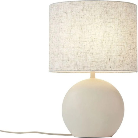 QAZQA Japandi Tischleuchte Timo in Beige mit zylindrischem Leinenschirm