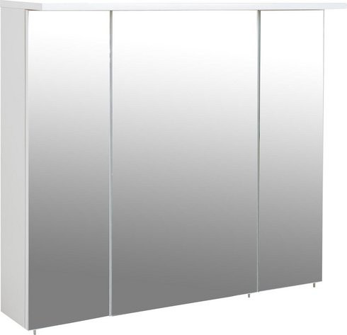 Schildmeyer Spiegelschrank Profil, 3-türig, weiß, mit LED-Beleuchtung und Regalen, B/H/T: 80 x 71 x 16 cm - Bild 1