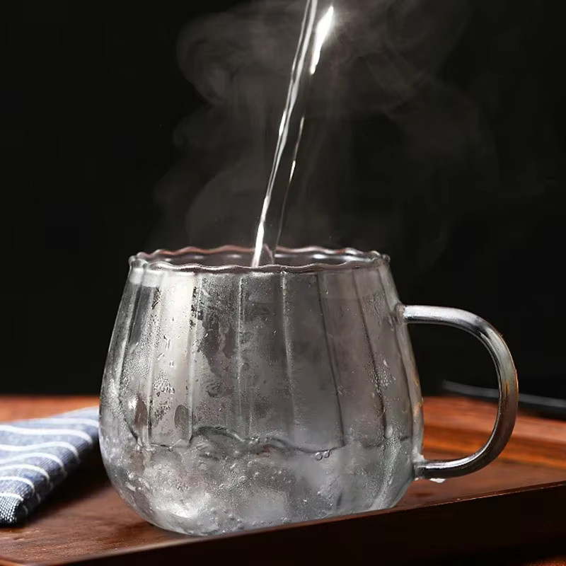 JUSTINLAU Kaffeetasse aus Borosilikatglas mit Streifen-Design, transparent, 400 ml - Bild 5