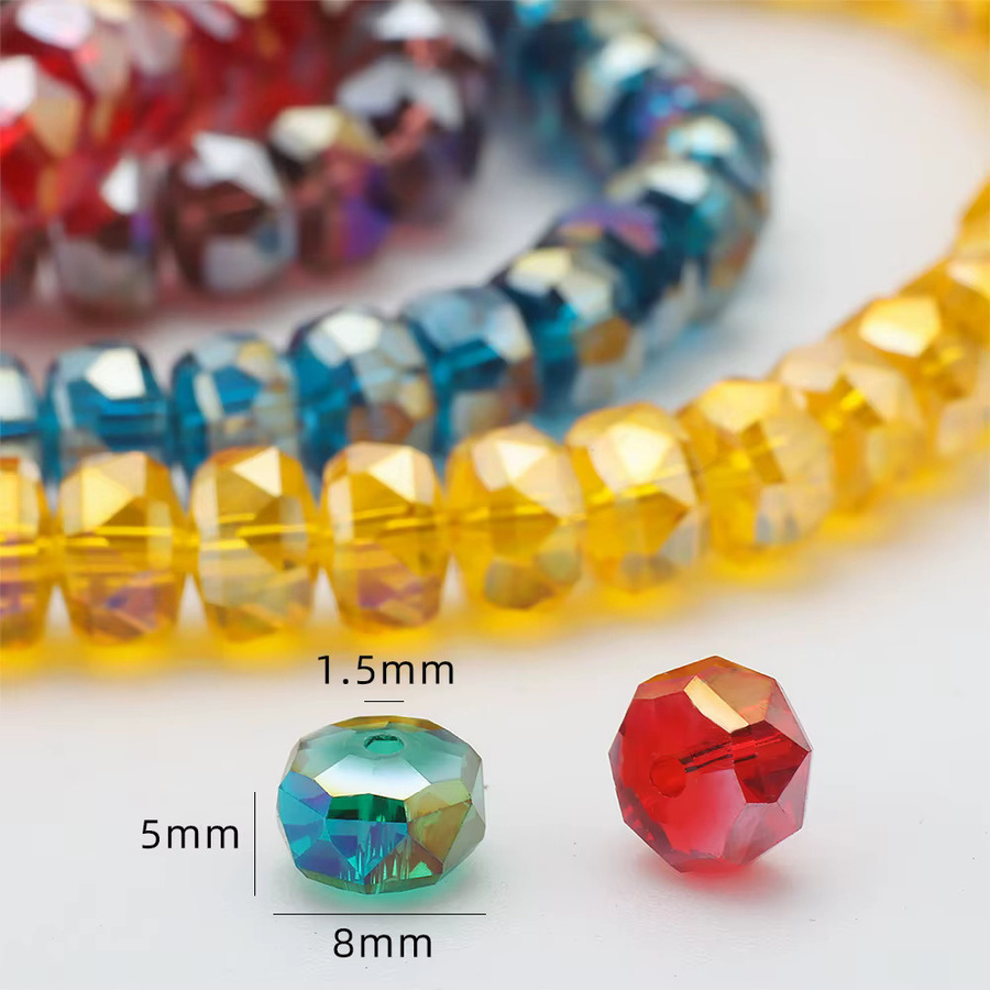 ZHUBI Kristallglas-Radperlen, AB-Farbe, 5x8mm, Bunt, Unisex - Bild 2